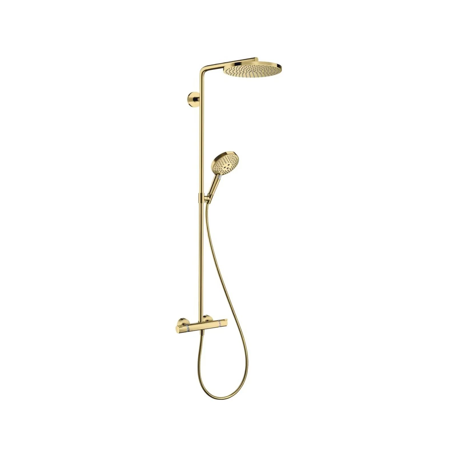 Hansgrohe Raindance Select S 240 1 Strahlart PowderRain mit Thermostat, 27633990, Polished Gold Optic