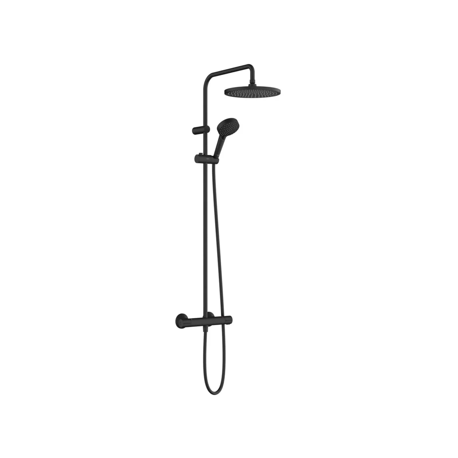 Hansgrohe Vernis Blend 240 1jet Showerpipe 26428670 mit Thermostat, mattschwarz