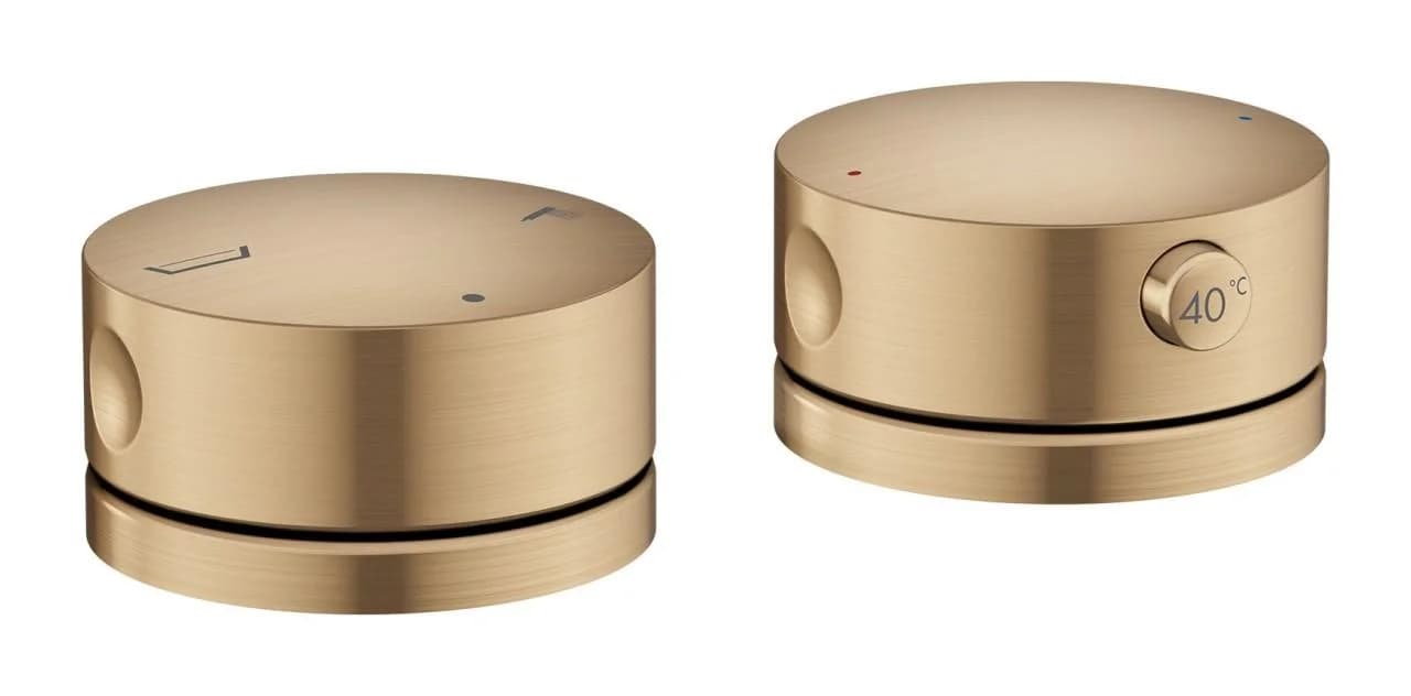 Hansgrohe AXOR One 2-Loch Wannenrandarmatur 48470140 mit Thermostat, brushed bronze
