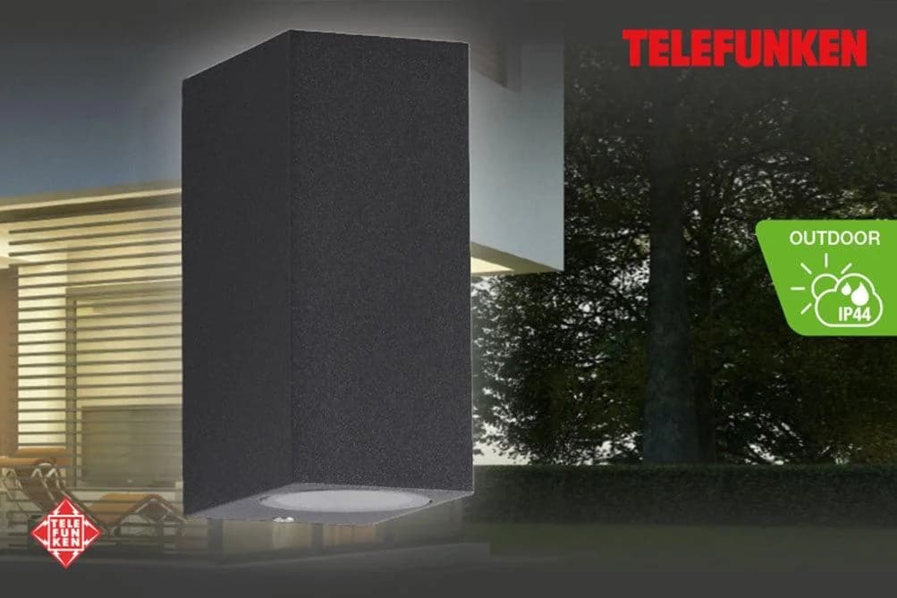 TELEFUNKEN SORIA LED Außen-Wandleuchte Schwarz Anthrazit IP44