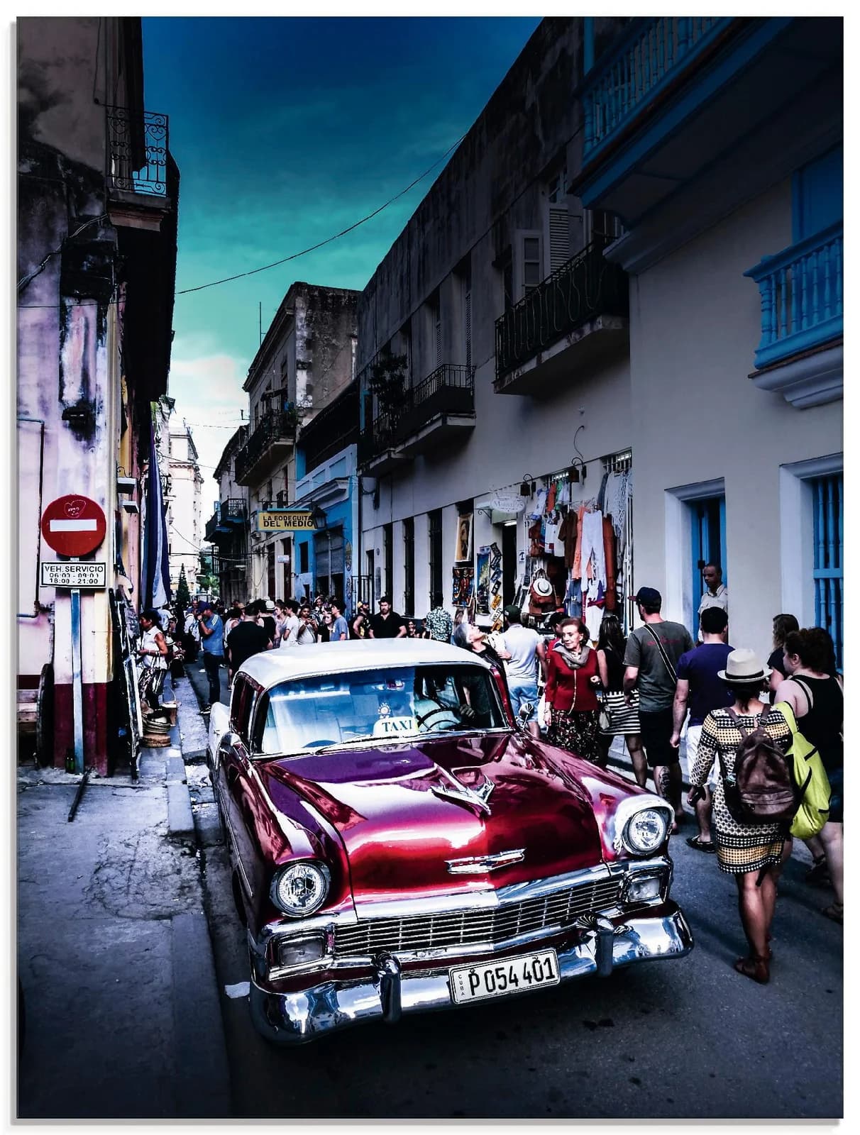 ARTLAND Glasbild "Leben in Havanna" Bunt