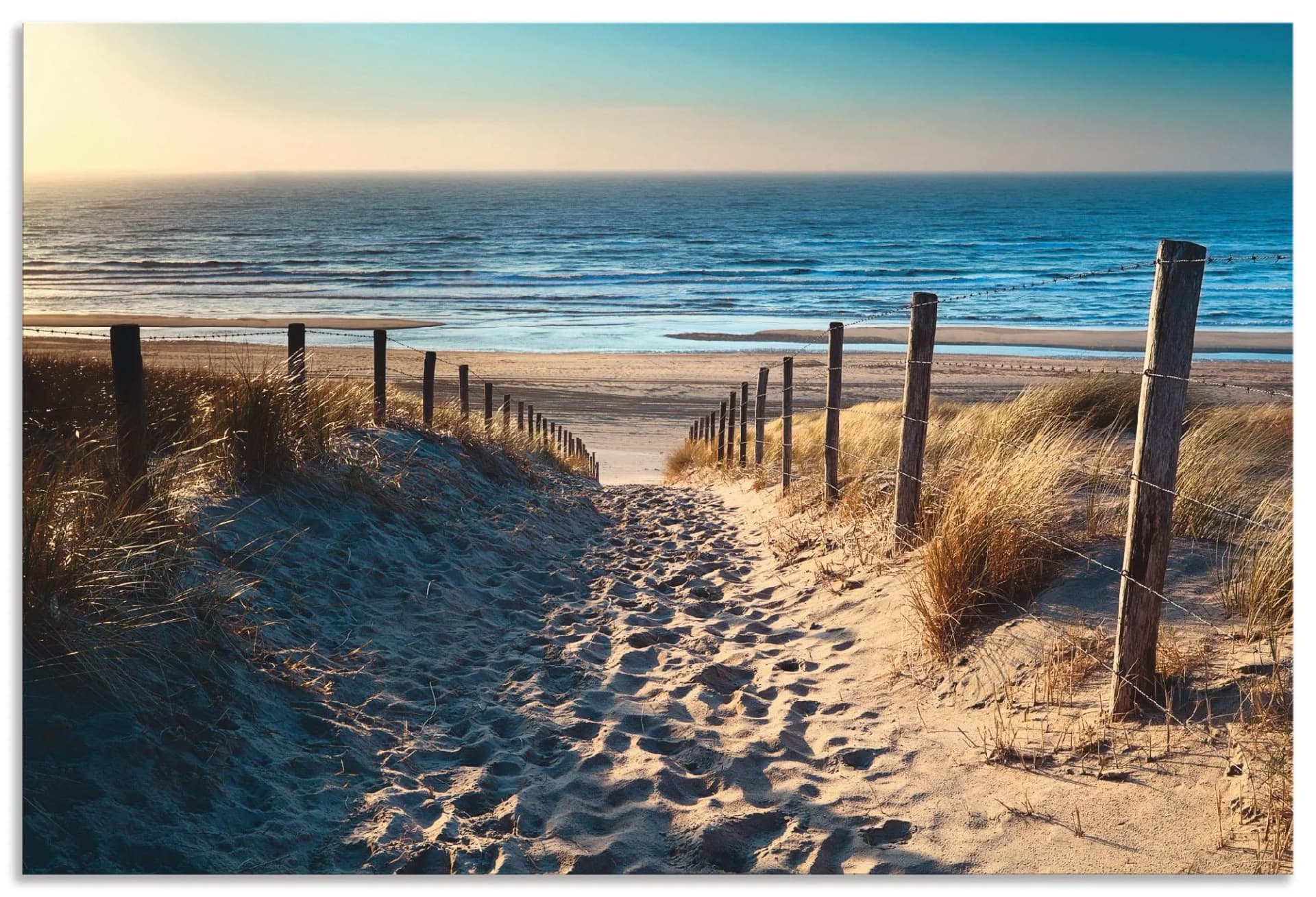 ARTLAND Wandbild Strand Sonnenuntergang Alu/Leinwand/Poster