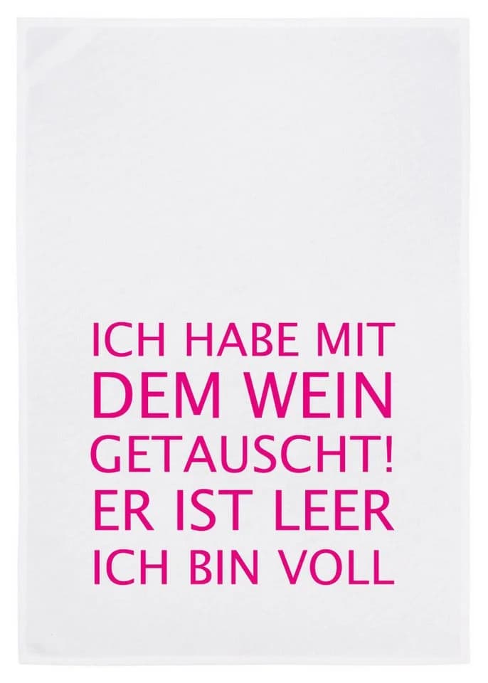 17,30 Hamburg Geschirrtuch Pink Humorvolles Motiv 100% Baumwolle