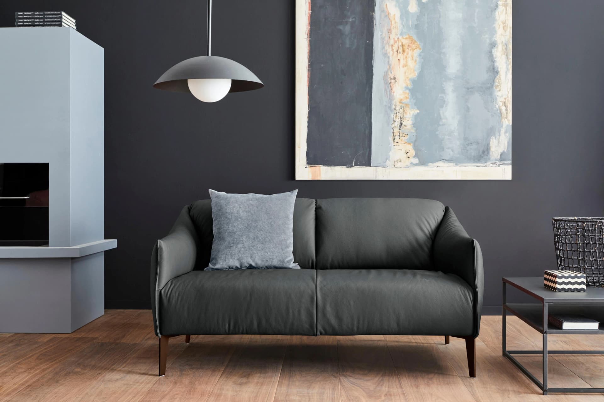 W.SCHILLIG 2-Sitzer Ledersofa Sally Graphit