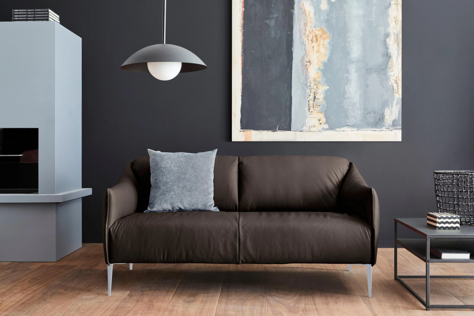 W.SCHILLIG 2,5-Sitzer Ledersofa Sally Braun