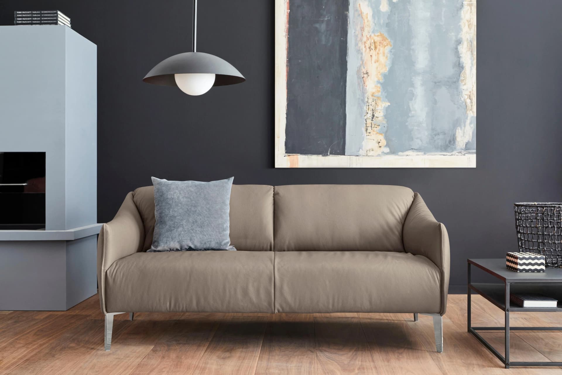 W.SCHILLIG 2,5-Sitzer Ledersofa Sally Braun