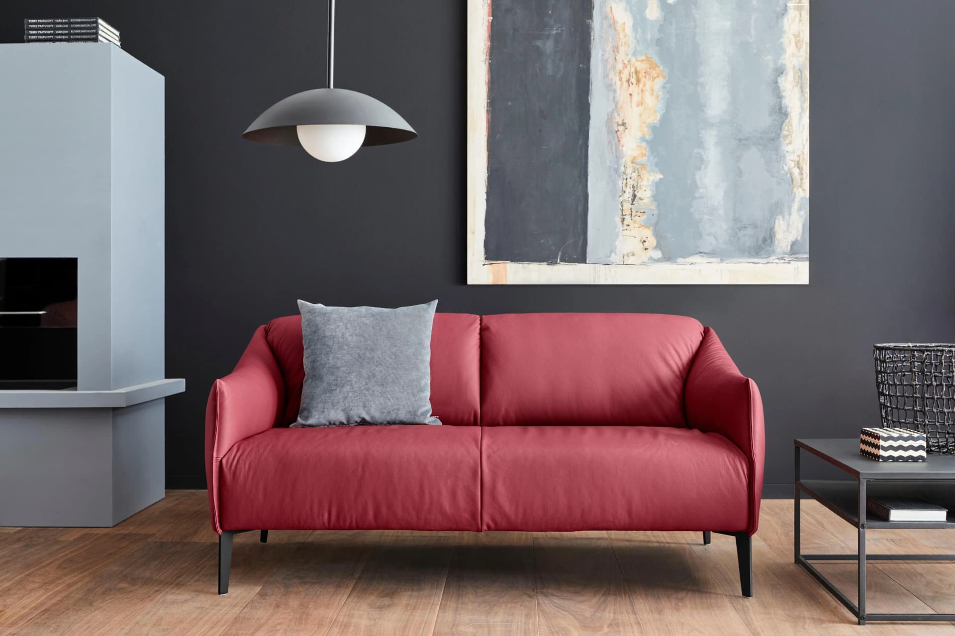 W.SCHILLIG 2,5-Sitzer Ledersofa Sally Rot