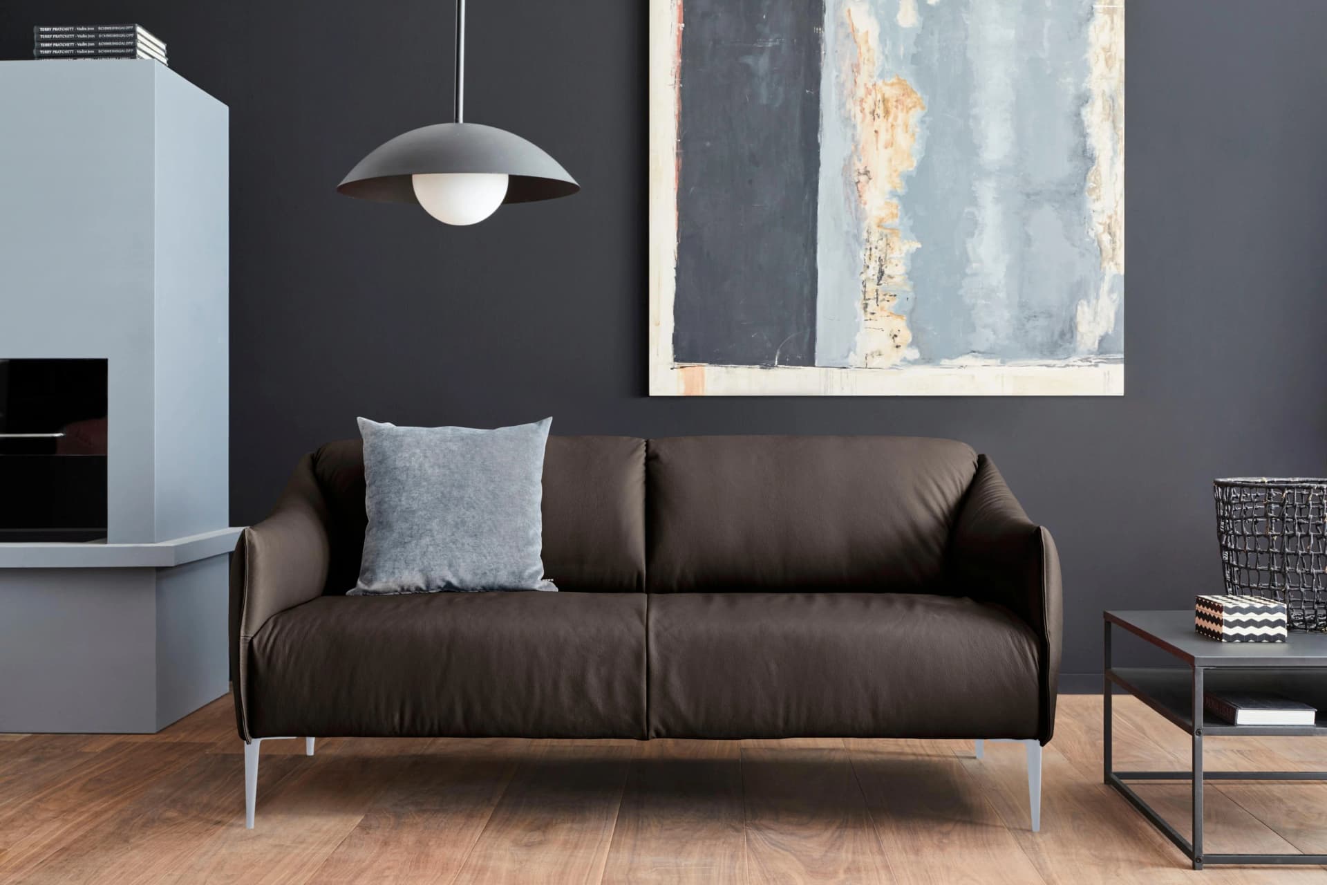 W.SCHILLIG Sally 2,5-Sitzer Ledersofa Braun