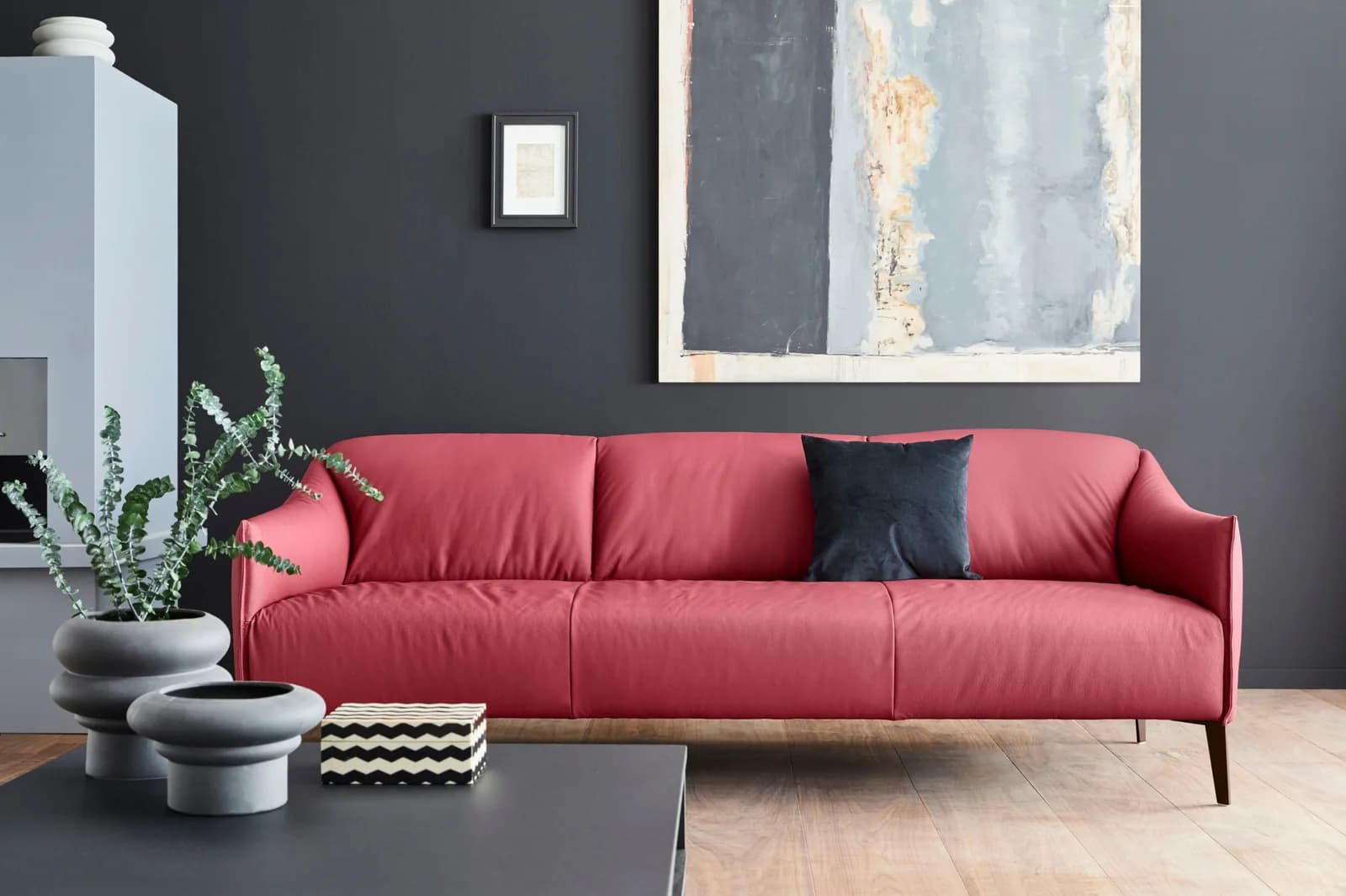 W.SCHILLIG 3-Sitzer Ledersofa Sally Rot