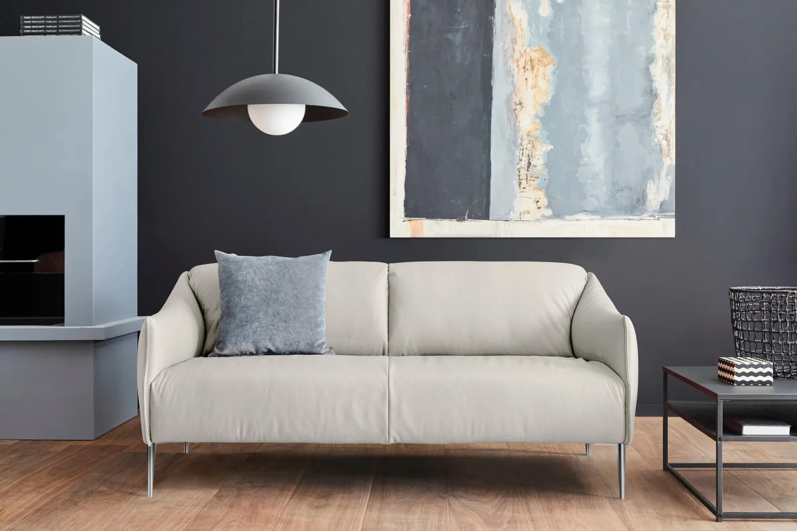 W.SCHILLIG 2,5-Sitzer Ledersofa Sally Weiß