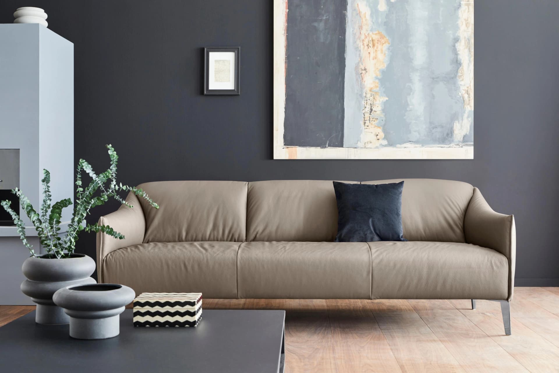 W.SCHILLIG 3-Sitzer Ledersofa Sally Braun Longlife Xtra-Leder