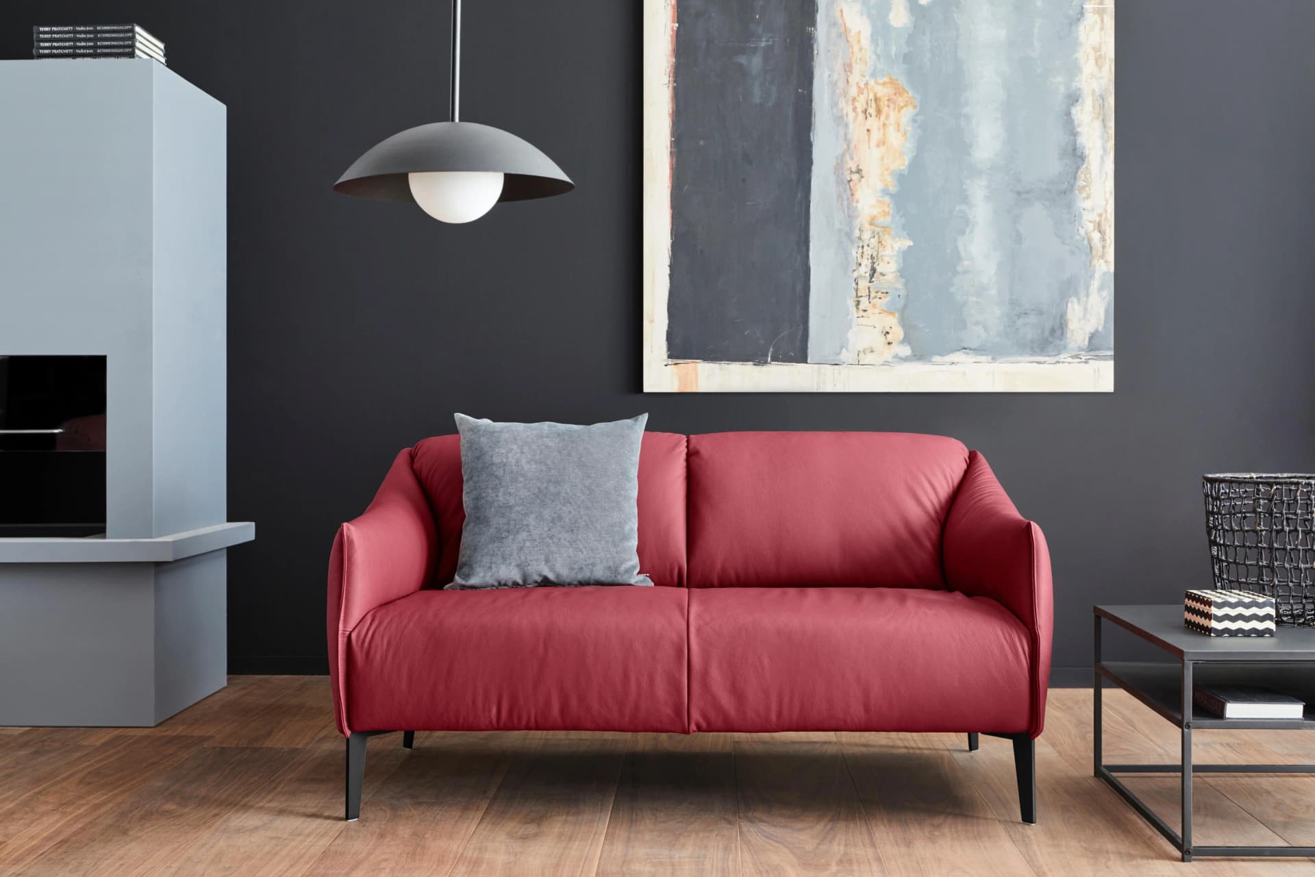 W.SCHILLIG 2-Sitzer Ledersofa Sally Ruby Red