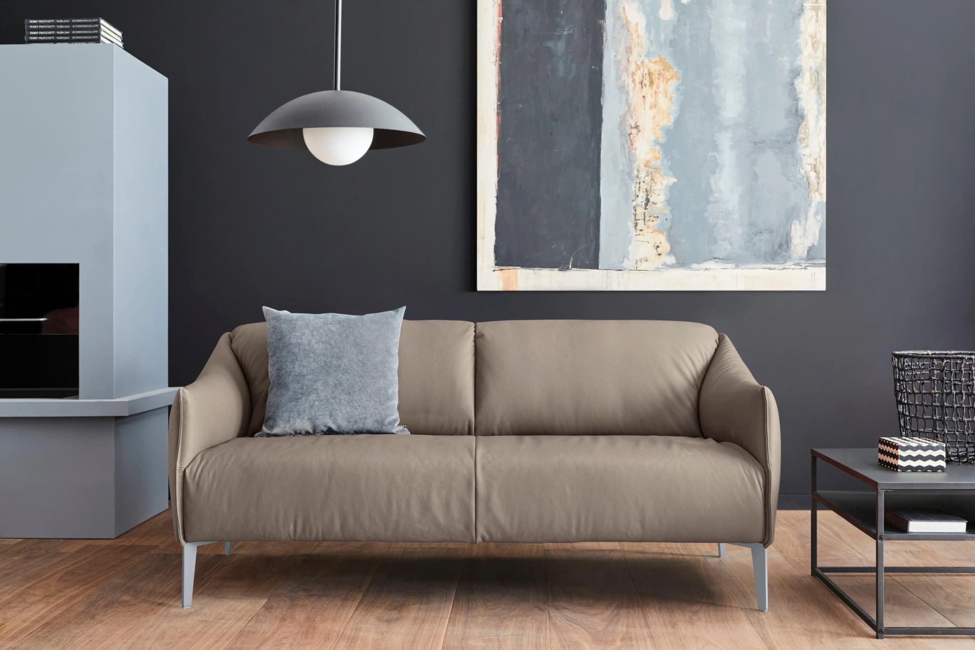 W.SCHILLIG 2,5-Sitzer Ledersofa Sally Braun