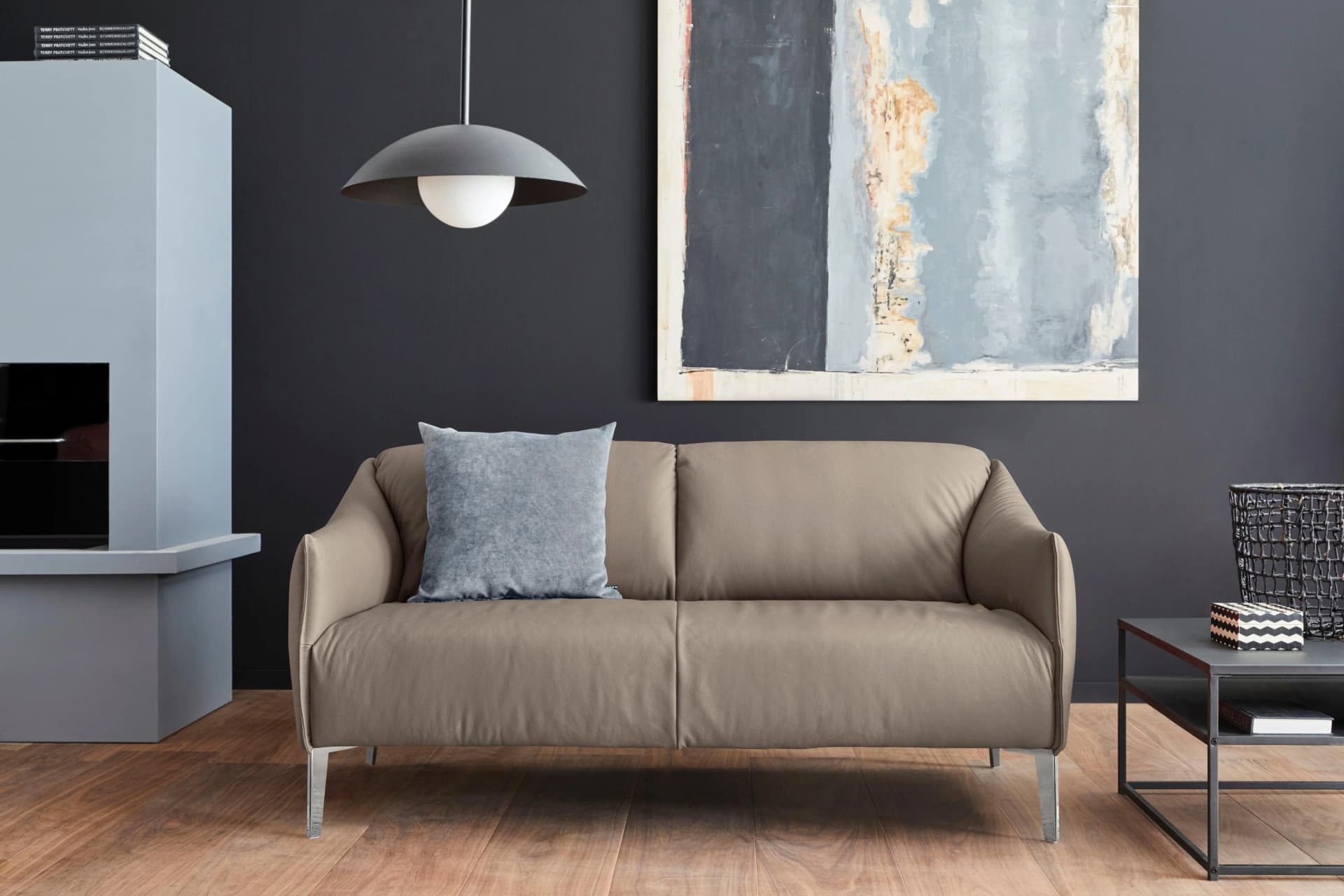 W.SCHILLIG 2,5-Sitzer Ledersofa Sally Braun Longlife Xtra-Leder