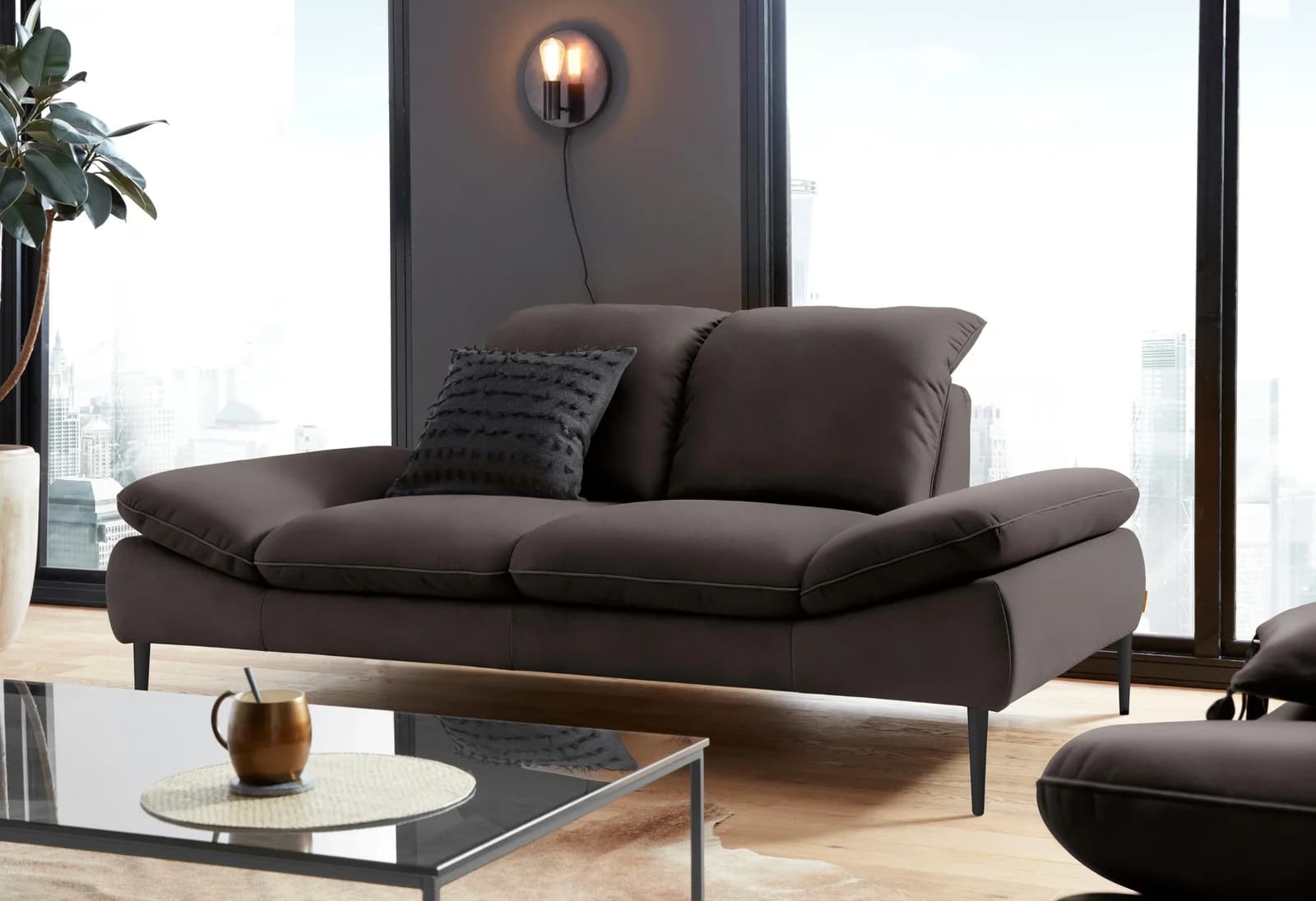 W.SCHILLIG enjoy&MORE 2,5-Sitzer Sofa Braun mit Sitztiefenverstellung