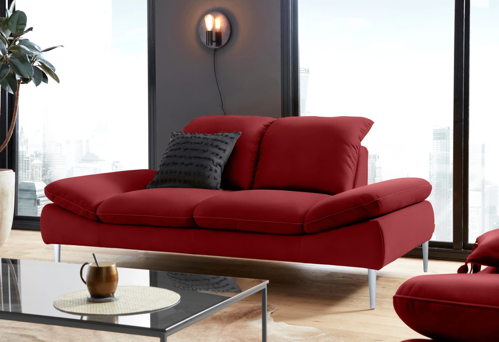 W.SCHILLIG enjoy&MORE 2-Sitzer Sofa Ruby Rot mit Verstellfunktionen
