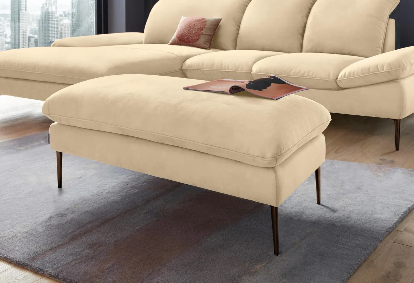 W.SCHILLIG Hocker enjoy&MORE Beige Stoff