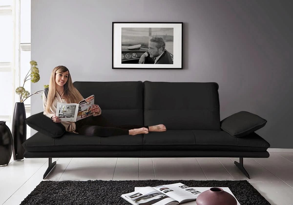 W.SCHILLIG Broadway 2,5-Sitzer Sofa Schwarz Longlife Leder