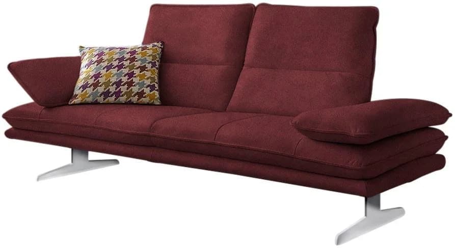 W.SCHILLIG Broadway 2-Sitzer Sofa Burgundy Leder mit Sitztiefenverstellung