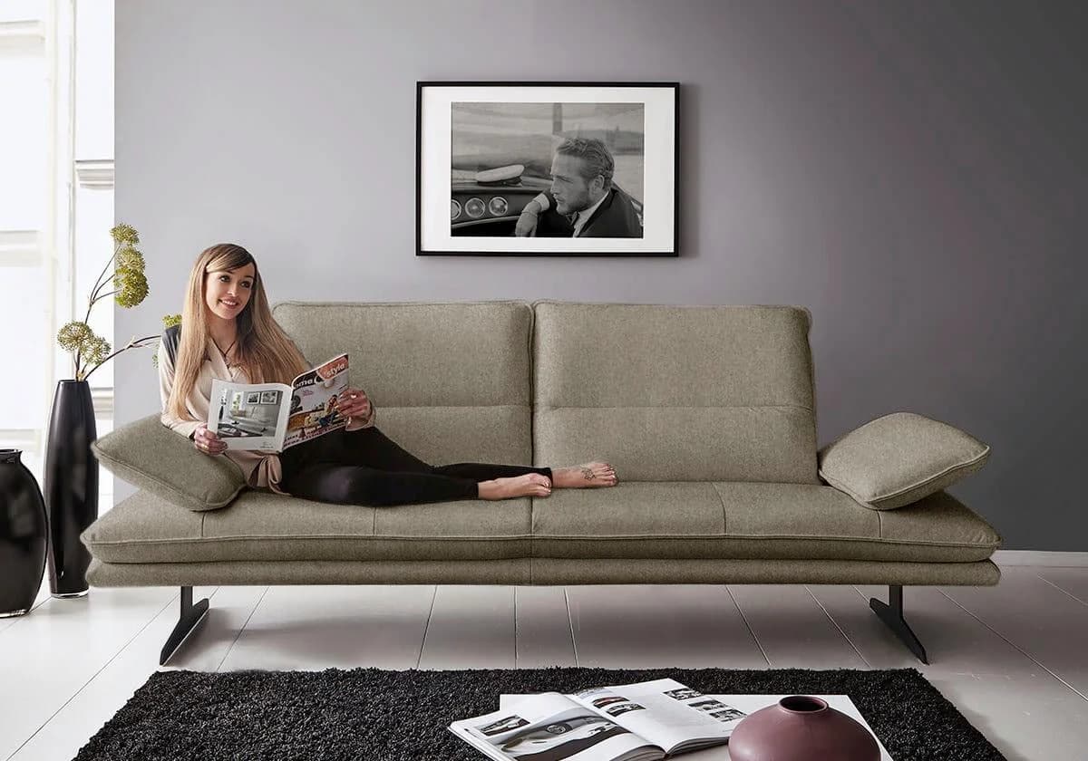 W.SCHILLIG Broadway Designsofa Schwarz mit Sitztiefenverstellung