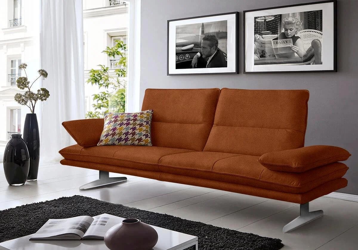W.SCHILLIG Broadway Designsofa 2,5-Sitzer Cognac Leder