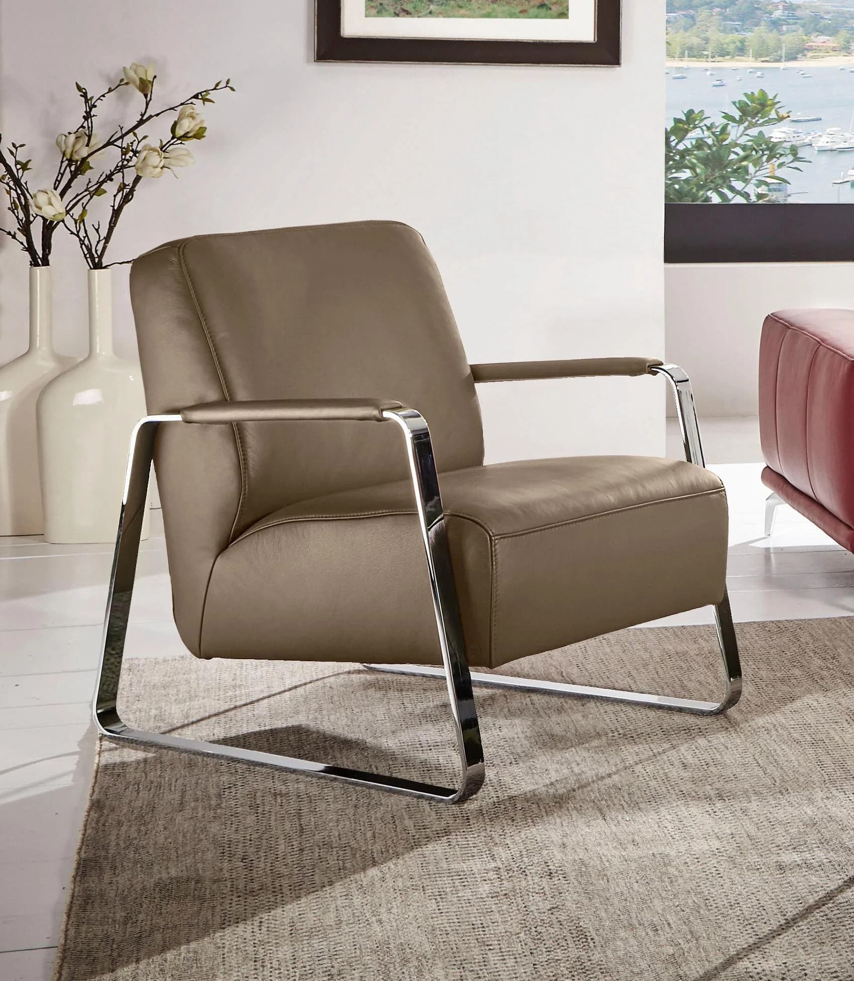 W.SCHILLIG quadroo Cocktailsessel Orange Longlife Leder