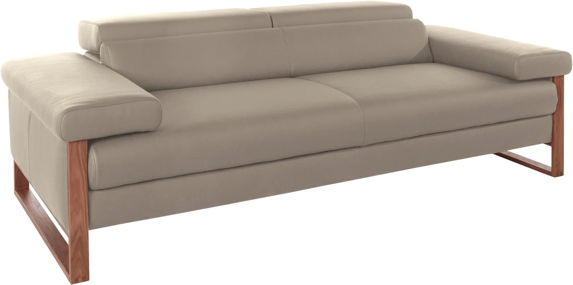 W.SCHILLIG finn 2,5-Sitzer Sofa braun Leder Nussbaum