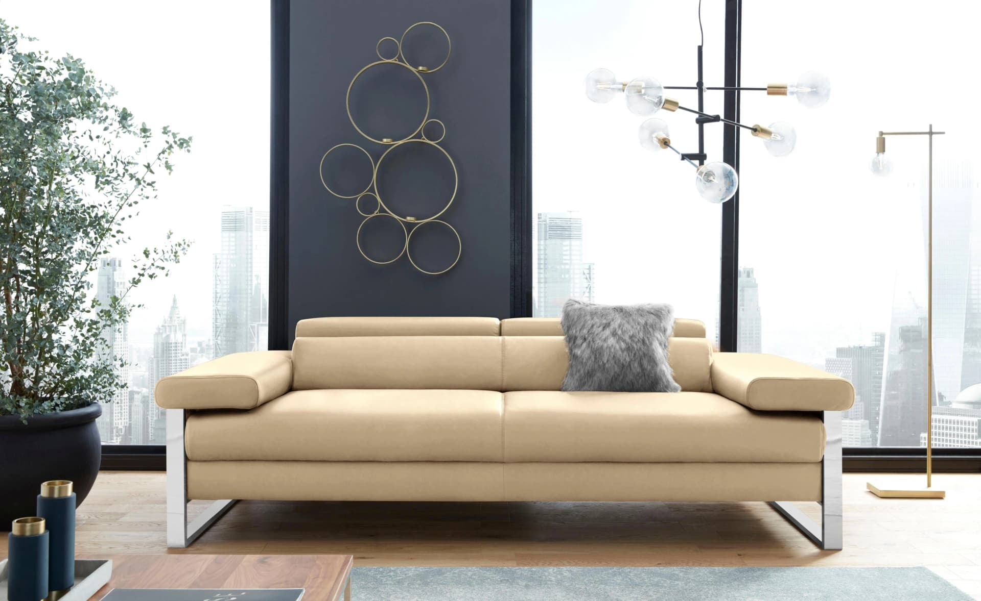W.SCHILLIG finn 2-Sitzer Sofa Beige Stoff Modern