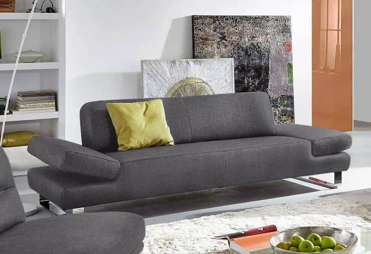 W.SCHILLIG taboo 2-Sitzer Designsofa Grau mit Armlehnenverstellung