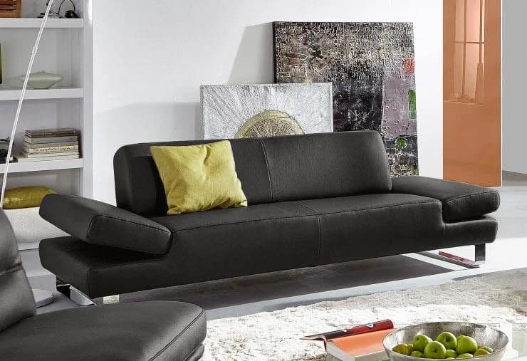 W.SCHILLIG Sofa "taboo" 2-Sitzer Anthrazit Leder