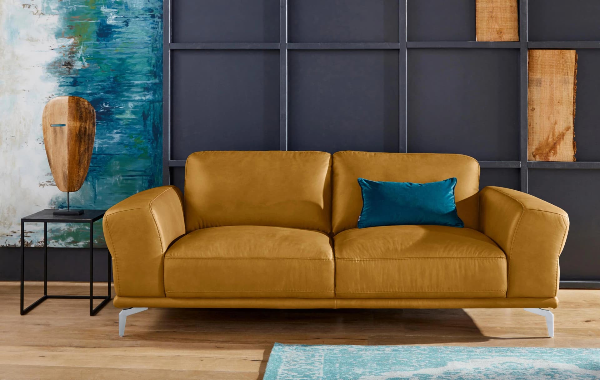 W.SCHILLIG Montanaa 2,5-Sitzer Sofa Kurkuma Leder
