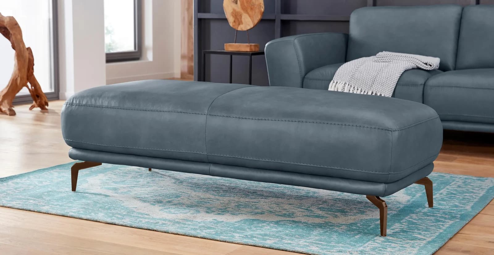 Hocker W.SCHILLIG Montanaa Blau Metallfüße