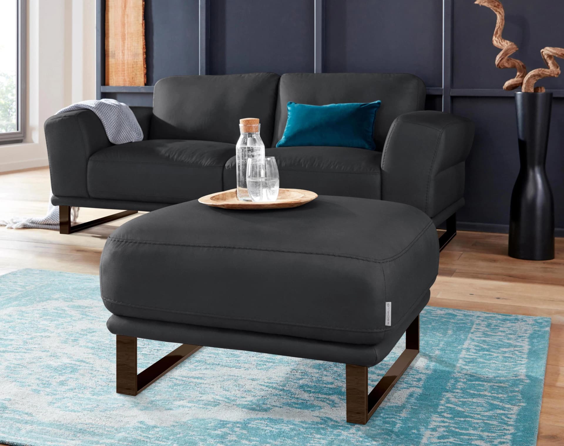 Hocker W.SCHILLIG Montanaa Schwarz Metallkufen