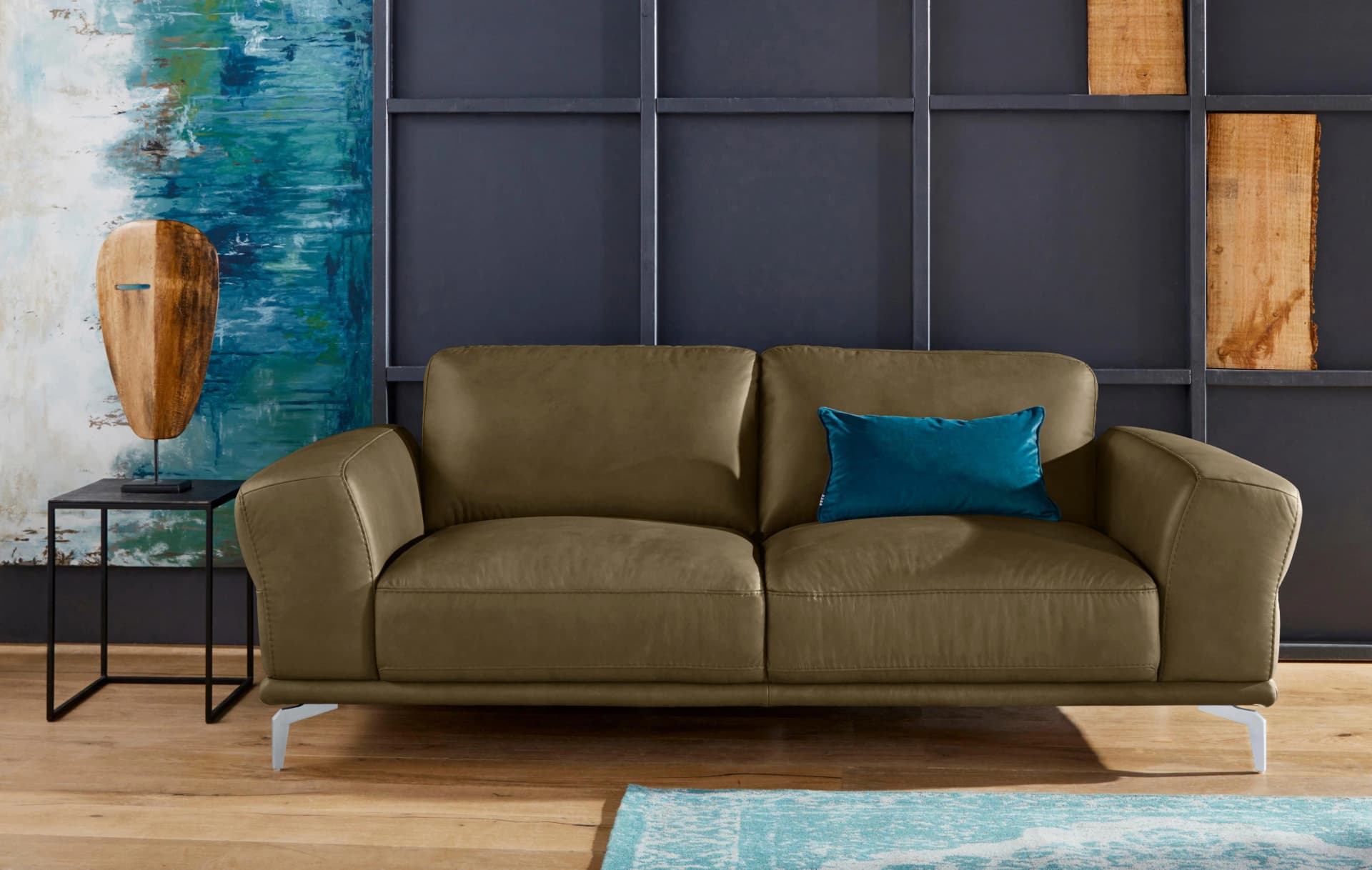 W.SCHILLIG Sofa montanaa 2,5-Sitzer Grün Metallfüße