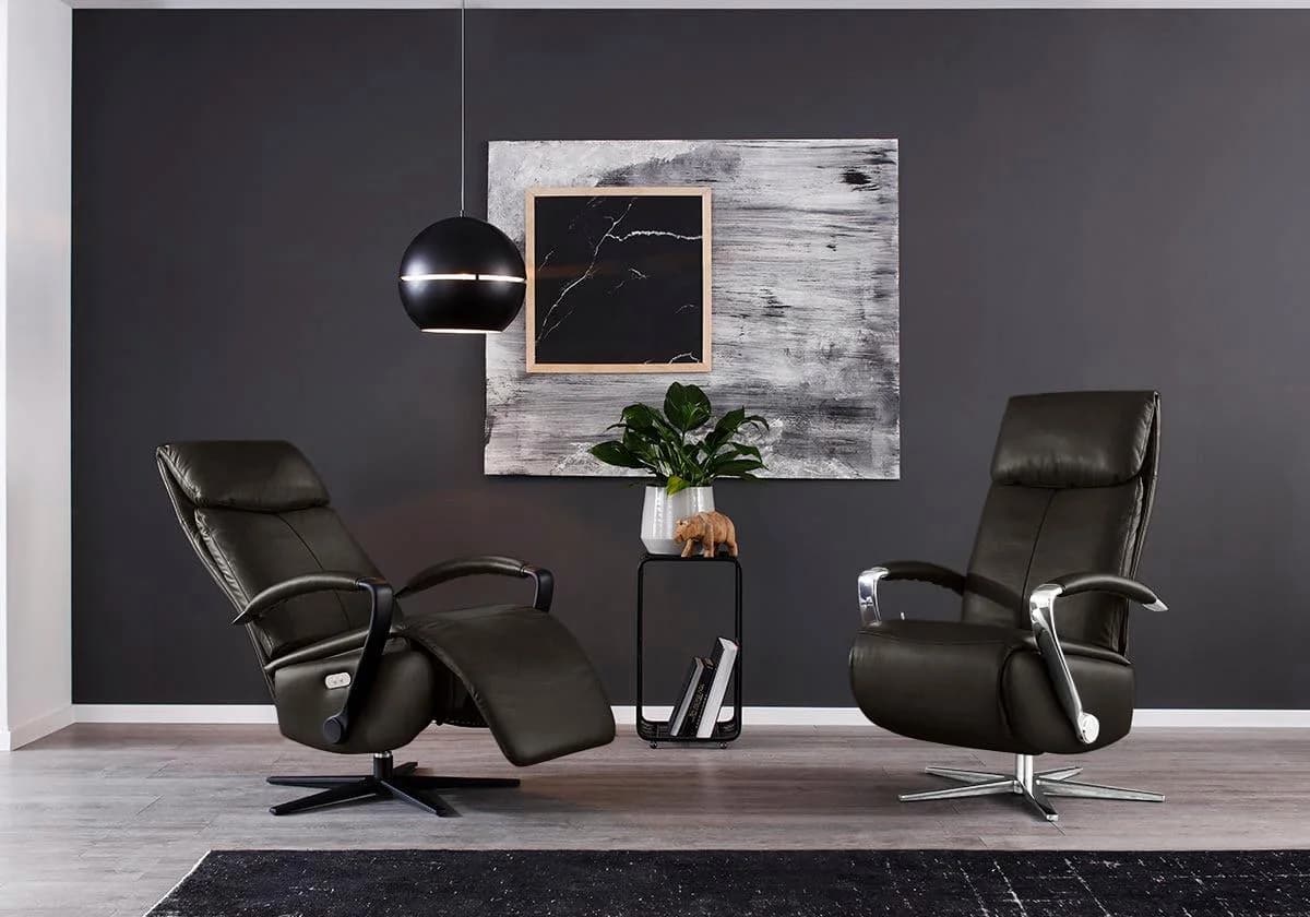 W.SCHILLIG Relaxsessel rumbaa Braun Leder mit Verstellfunktion