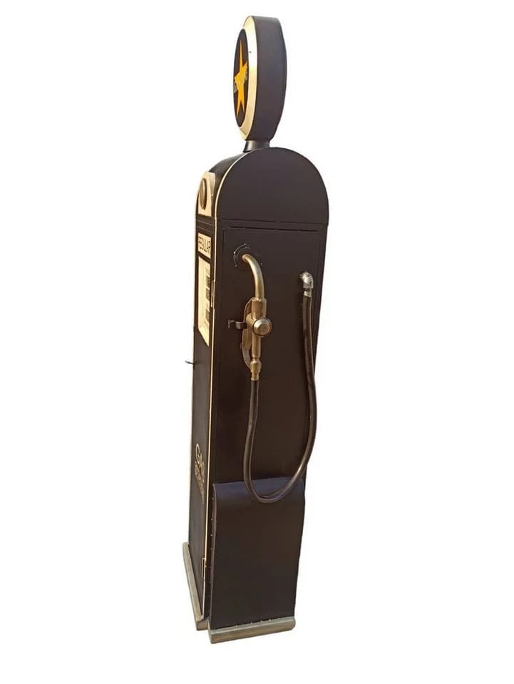 More2Home Barschrank Zapfsäule Metall Vintage Schwarz