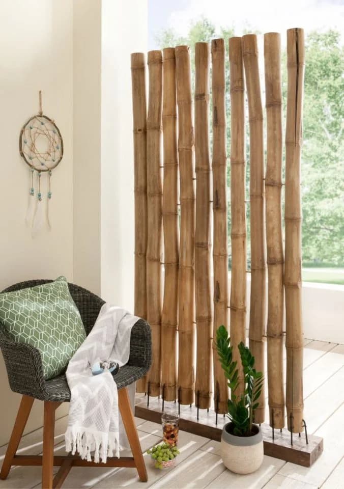 More2Home Paravent Raumteiler Bambus Natur