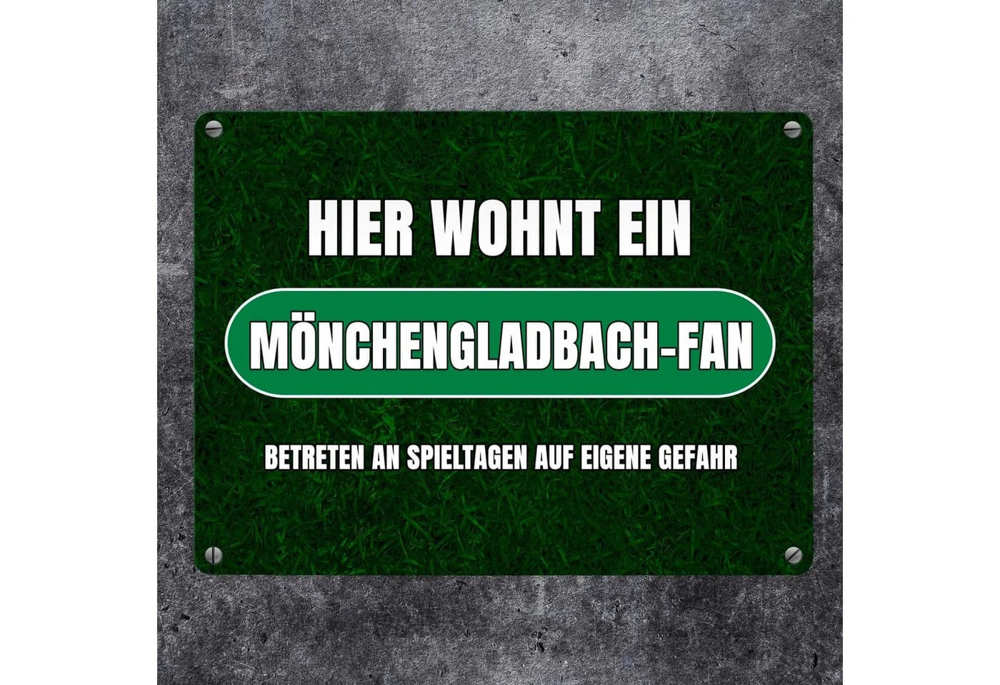 speecheese Metallschild Mönchengladbach Fan 15x20 cm