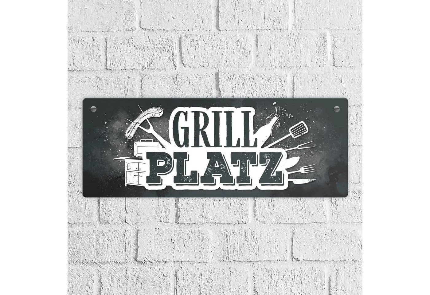 speecheese Metallschild Grillplatz XL