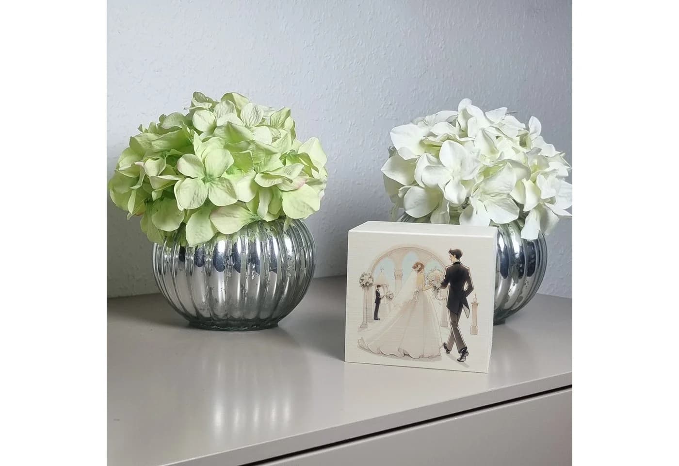 speecheese Spardose Hochzeitskasse aus Holz mit Brautpaar-Motiv