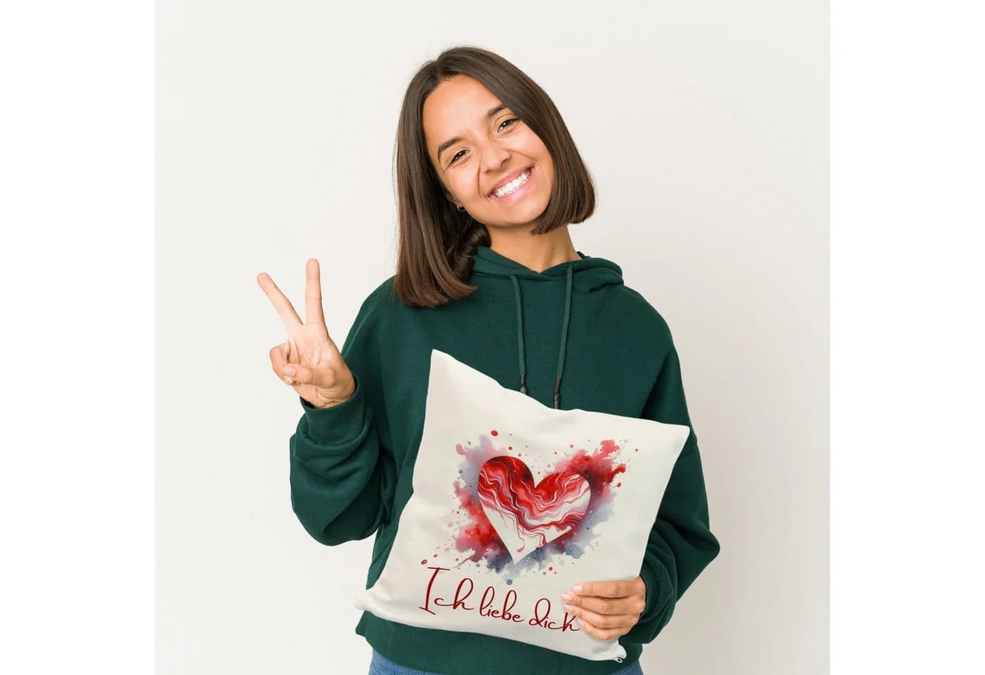 speecheese Dekokissen "Ich liebe dich" Rot