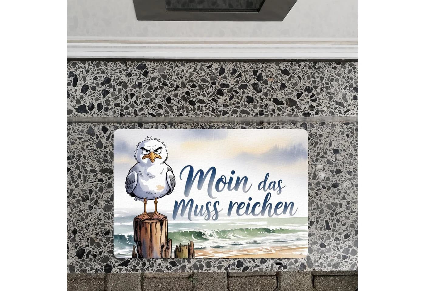speecheese Fußmatte Möwe Aquarell Moin Spruch 40x60 cm