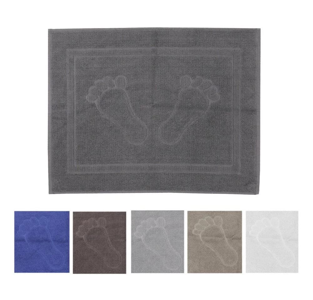 Casa Colori Duschmatte Frottier 50x70 cm Uni Weiß