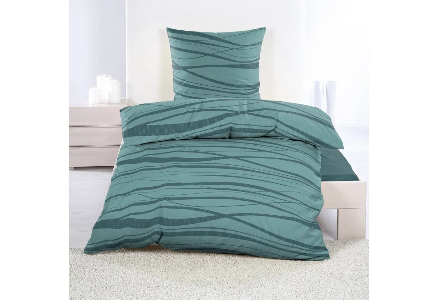 Casa Colori Bettwäsche Seersucker 2-teilig Türkis
