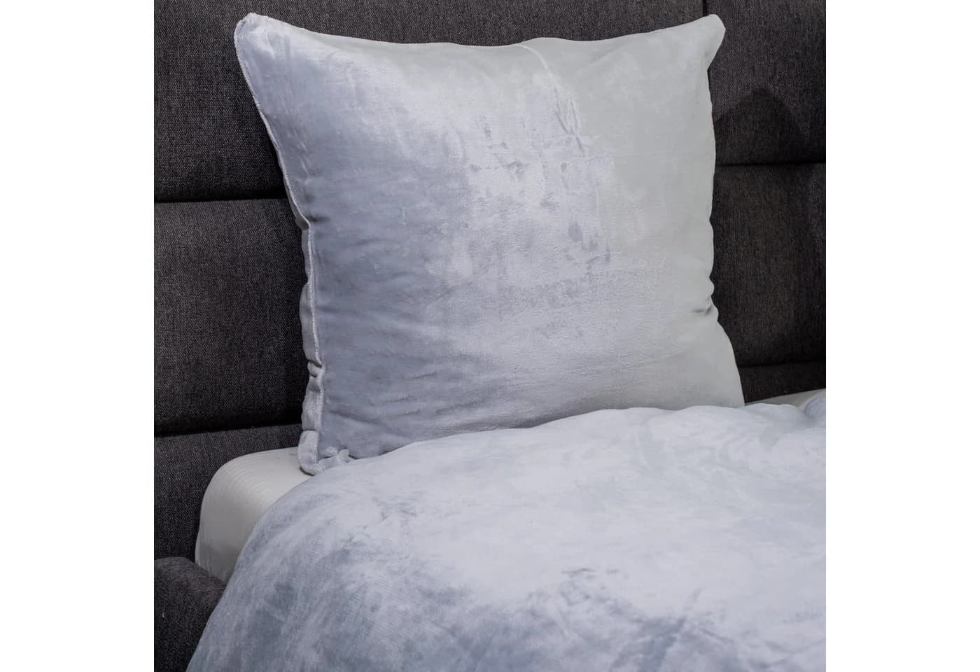 Casa Colori Bettwäsche Teddy Flausch Polyester 2-teilig Uni Silber