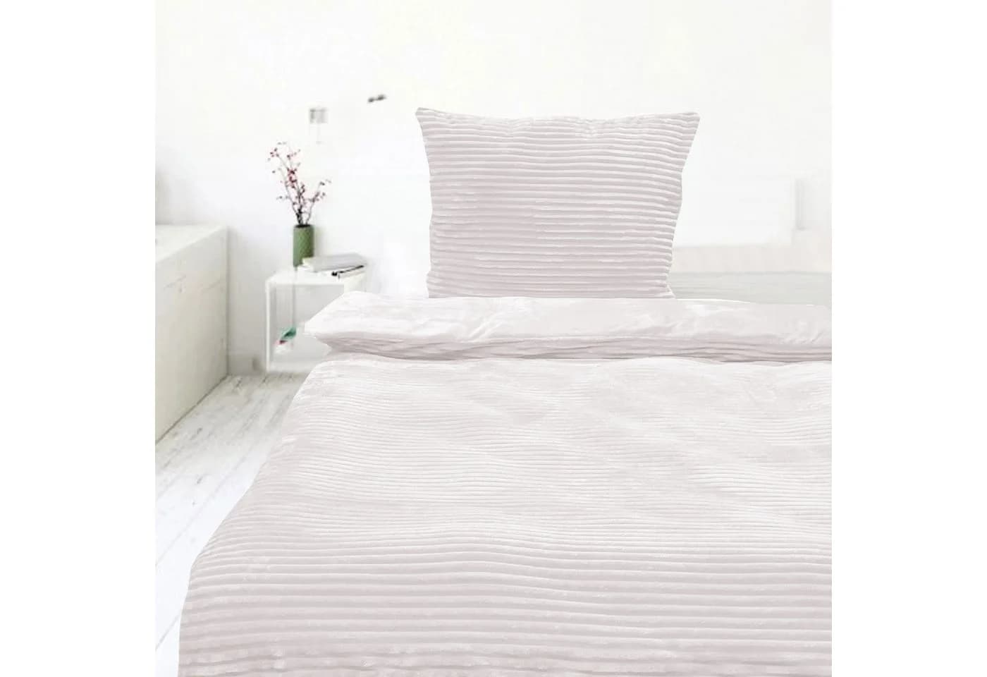 Casa Colori Bettwäsche Set Offwhite Flauschig Fleece 2-teilig