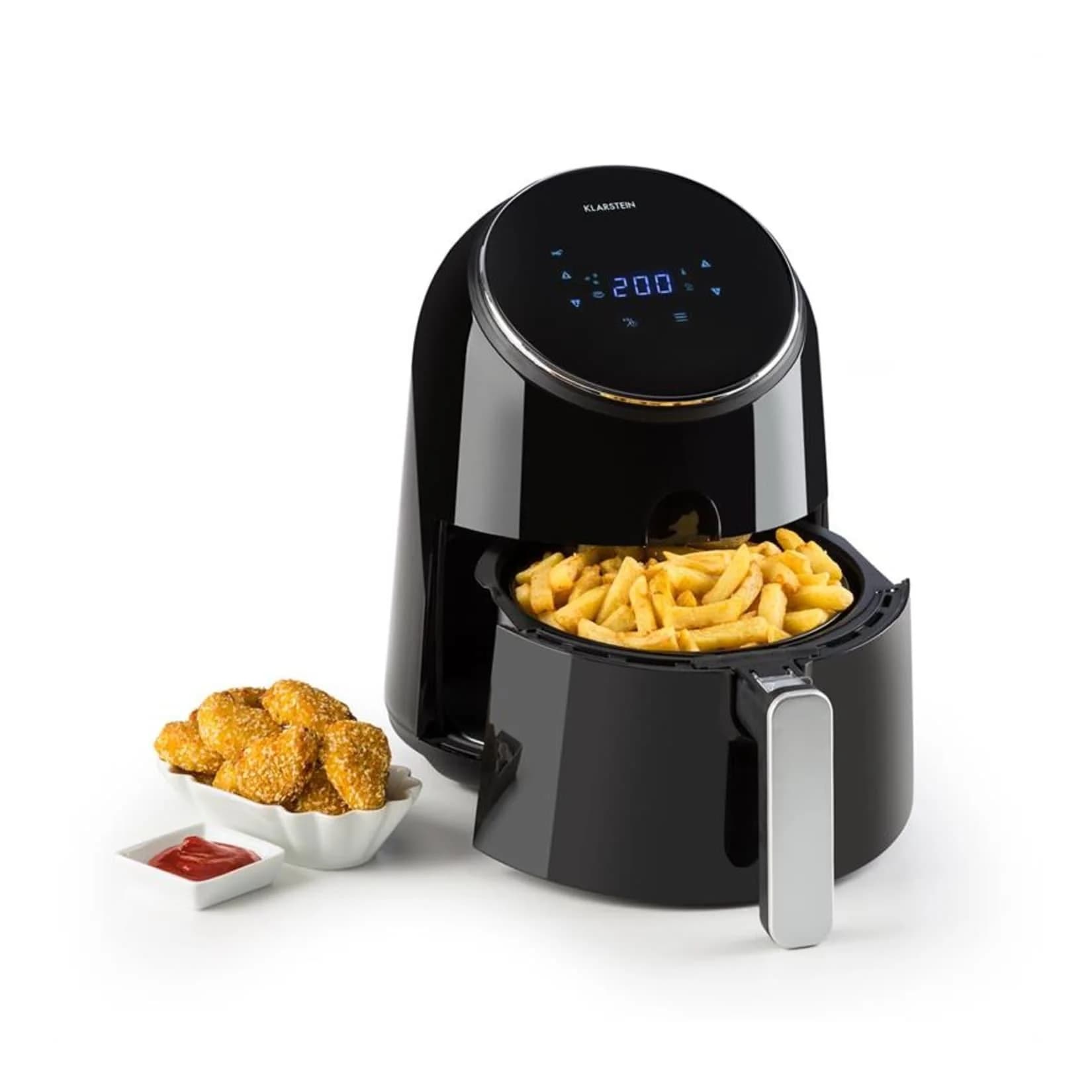 Klarstein AirVital Heißluftfritteuse 1300W 2,5l CeraPlus-Antihaft Touch Schwarz