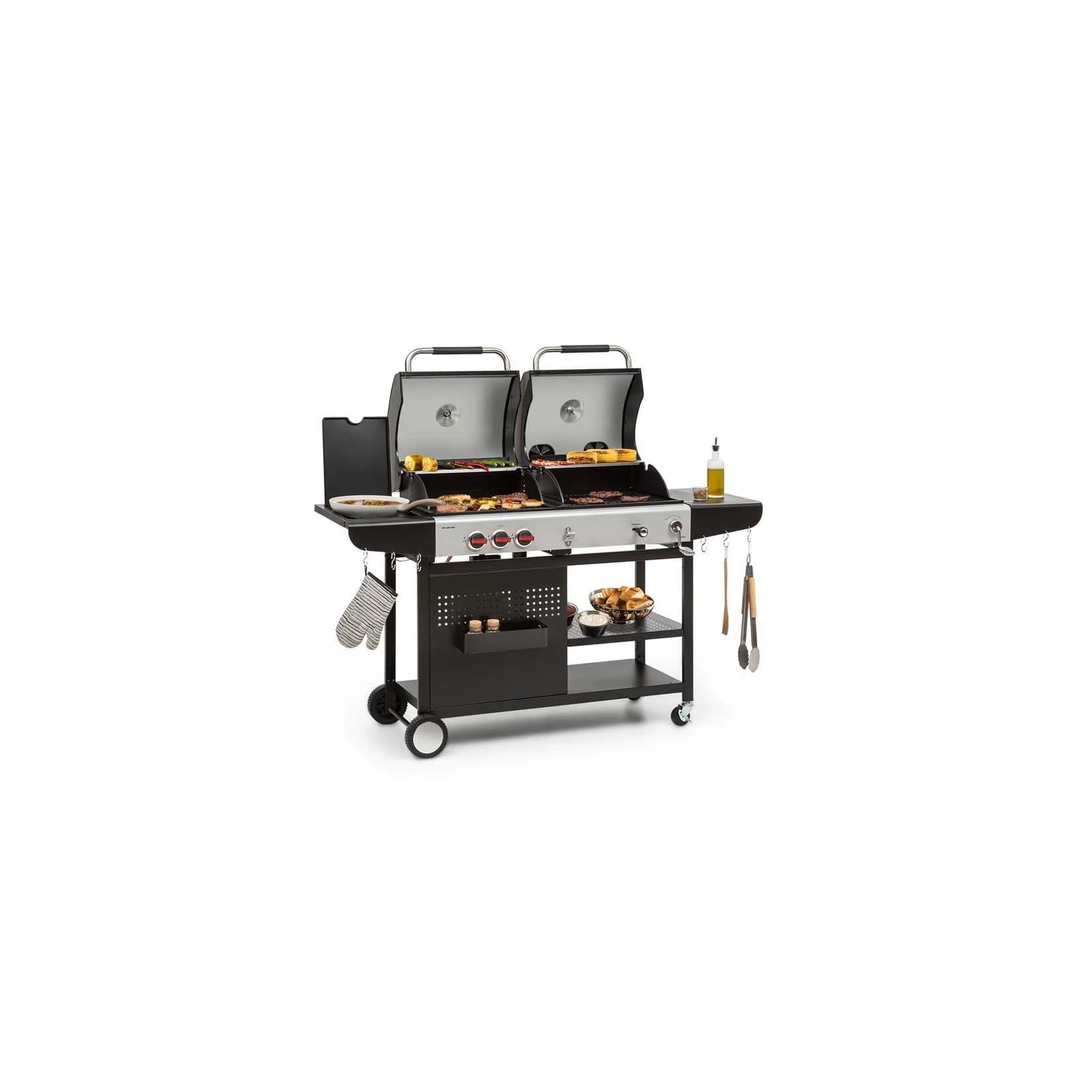 Klarstein Hot & Hot Gasgrill 8,5kW 3 Brenner höhenverstellbar Schwarz
