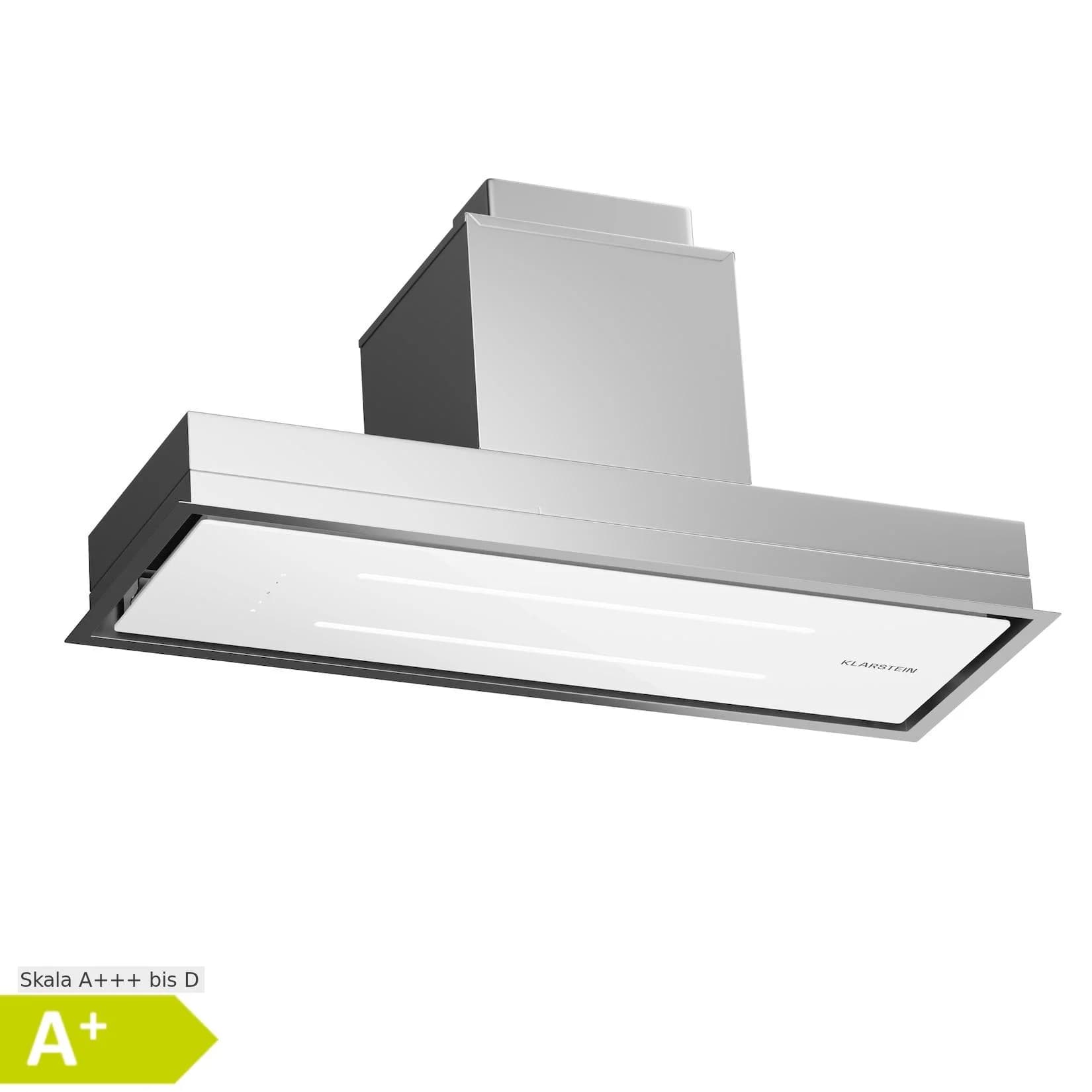 Klarstein High Line Eco 90 Deckenhaube 90 cm 436 m³/h Stufen Fernbedienung Ambientelicht Weiß