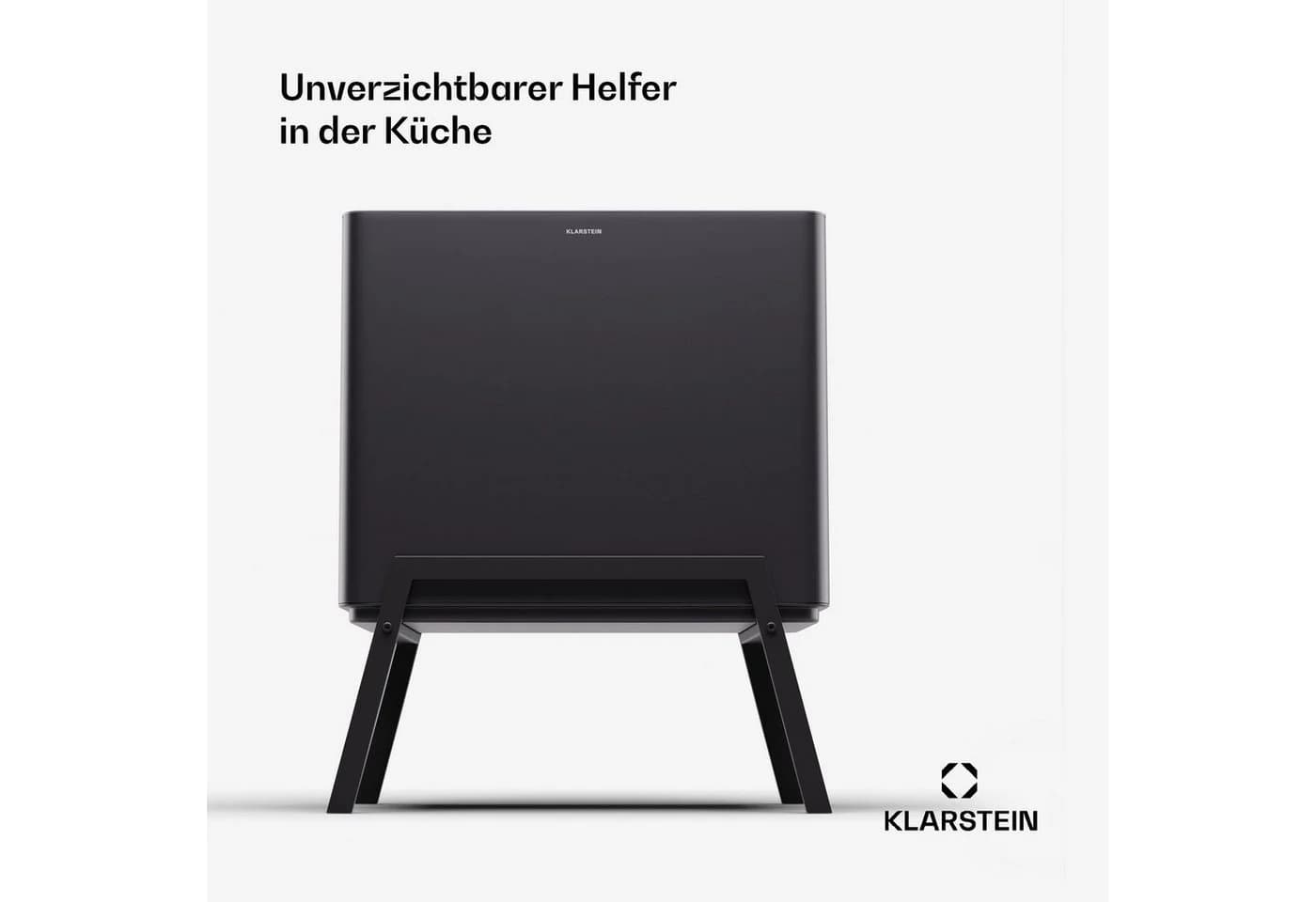 Klarstein Yuma 3-Fach Mülleimer 40l Edelstahl Schwarz Soft-Close
